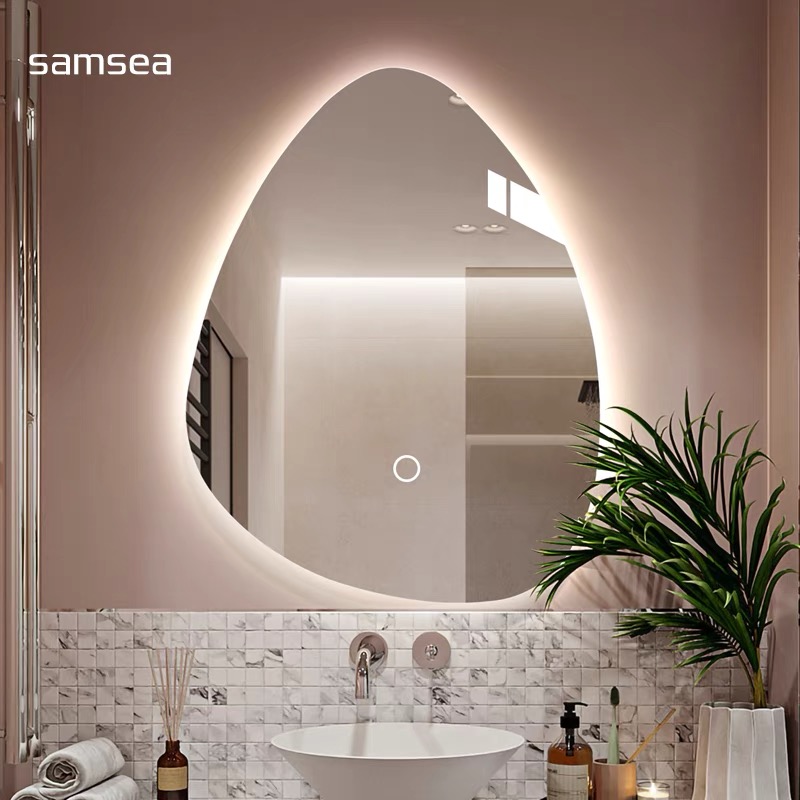 Gương led nhà tắm trang trí dáng oval hiện đại mẫu mới GDT003