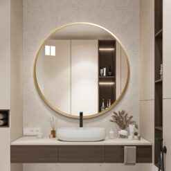 Gương tròn dán tường trang trí nhà tắm đơn giản đẹp GDT014