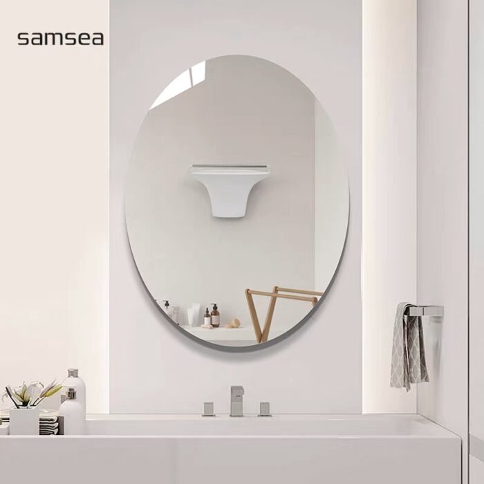 Gương hình oval treo nhà tắm bồn rửa mặt độc đáo phong cách GDT015 thiết kế độc đáo hình oval, không bo viền, tráng bạc dày 4mm