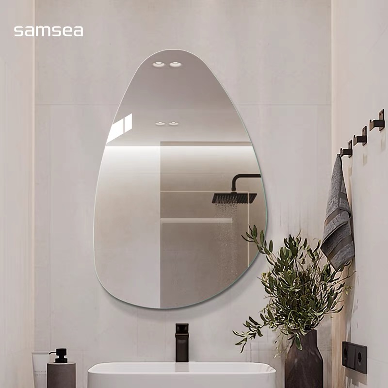 Gương treo tường nhà vệ sinh nhà tắm độc lạ nghệ thuật GDT016 thiết kế độc đáo ,bắt mắt, không bo viền, tráng bạc dày 4mm.